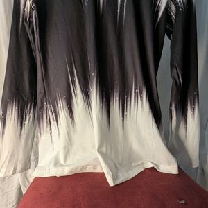 Fairy Inspired Boho Hippy Black and White Gradient Women's Tunic Size Small